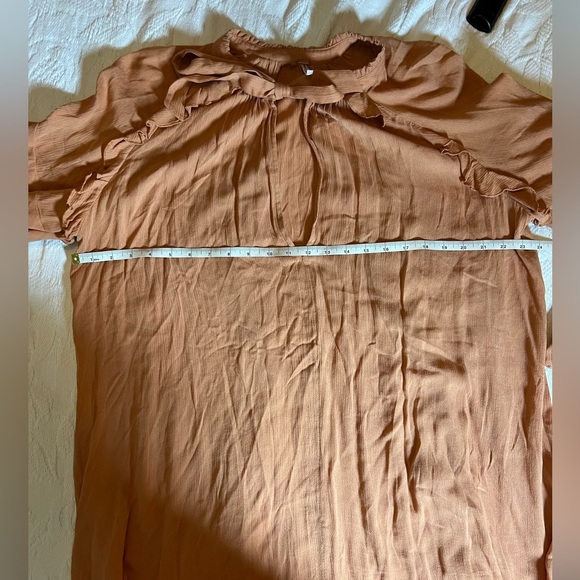 Free People Peach / Tan Ruffle Tunic or Mini Dress - Picture 5 of 6
